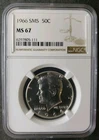 1966 50c Kennedy Silver Half Dollar From SMS NGC MS67