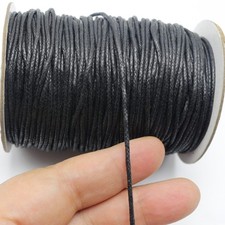 77 Yards/Roll Black Waxed Cotton Cord Beading String Thread 1.5mm Necklace Rope