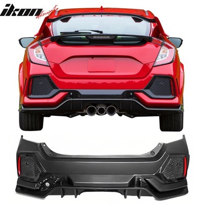 Fits 17-21 Honda Civic Hatchback Type R Rear Bumper Cover Garnish Replacement PP