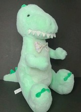 FAO Schwarz Dinosaur Plush 12"   Mint Green, Sparkle Bow Tie, EUC