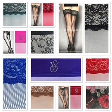 Victoria’s Secret Thigh High Stockings Lace Top Fishnet Sheer Sexy Lingerie