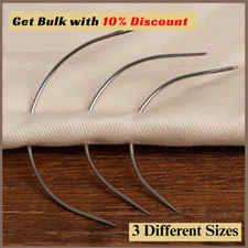 10Pcs Curved Sewing Needles C Type Big Eye Leather Craft Mattress Repair Set