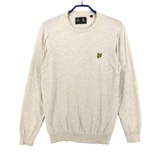 LYLE & SCOTT Men 15% Wool Crew Neck Jumper Pullover Sweater Slim Fit Size M