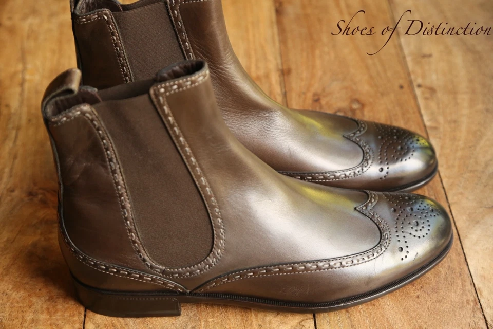Chaussures bottes Bottega Veneta en cuir marron Brogue Chelsea hommes UK 8 US... - Photo 4/4