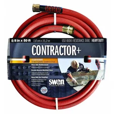 5/8 In Id X 50 Ft L Heavy Duty Water Hose, Pvc Tube, Red, Aluminum X Aluminum