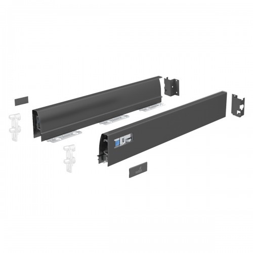 Kit tiroir Hettich InnoTech Atira gris 70 mm coulisse meuble cuisine 260 mm