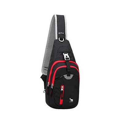 OIWAS Small Sling Backpack Lightweight One Strap Bag Hiking Crossbody Black