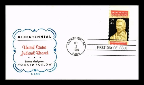 US COVER SUPREME COURT BICENTENNIAL FIRST DAY ISSUE C E REID CACHET