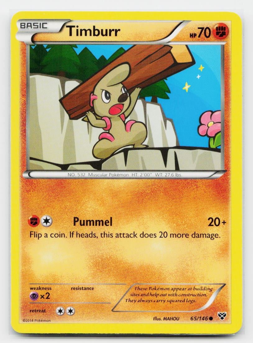Timburr Common XY Base Set 65/146 Pokemon TCG