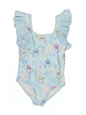 Pinkfong Girls Blue One Piece Swimsuit 3T