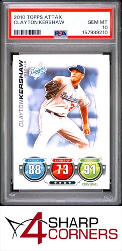 2010 TOPPS ATTAX CLAYTON KERSHAW DODGERS POP 1 PSA 10