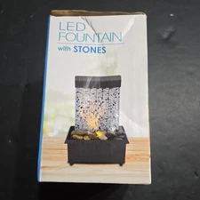 New LED Fountain with Stones Relaxing Wellness Spa Decor Tabletop