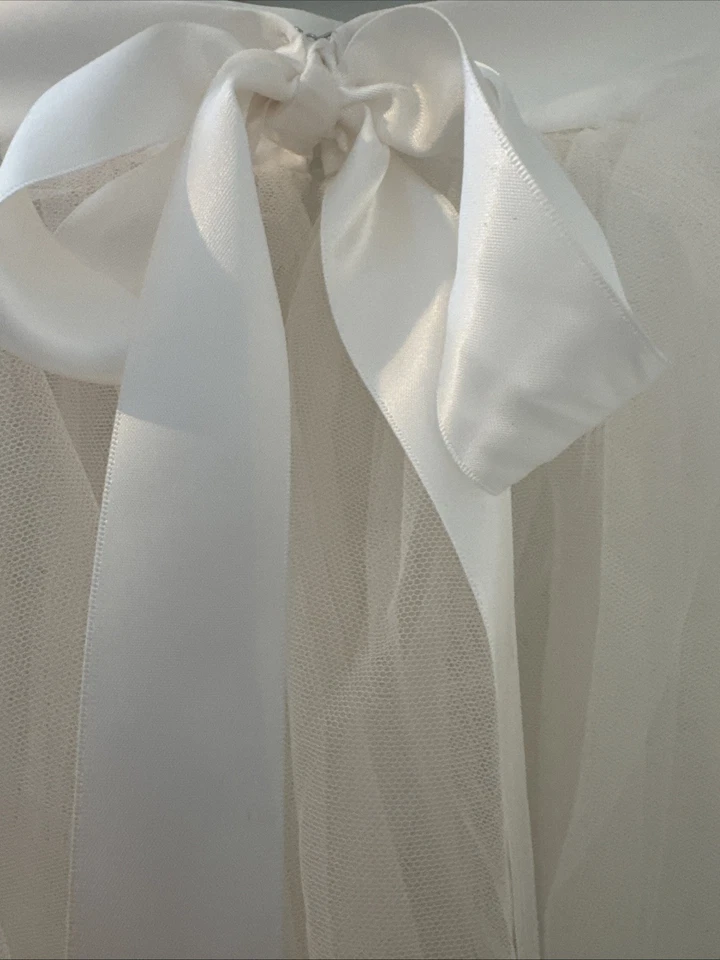 NUEVO CON ETIQUETAS VICTORIA'S SECRET LUXE BLANCO Faja de satén Blanco Falda de tul - Mediana Foto 4 de 4