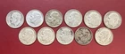 Lot Of 11 - USA Roosevelt Dimes 90% Silver Coins 1946-1964 Mixed Dates