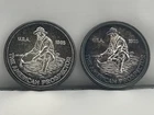 (Lot Of 2)  1985 1 oz .999 Silver Engelhard Prospector Rounds