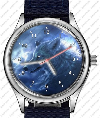 Blue Gothic Wolf Trendy 38mm Face Wrist Watch