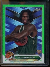 2023-24 Topps Chrome Chris Livingston Green Logo Refractors Rookie Bucks #46