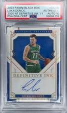 2020-21 National Treasures LUKA DONCIC Definitive Ink Black Box #1/1 PSA 10 Auto