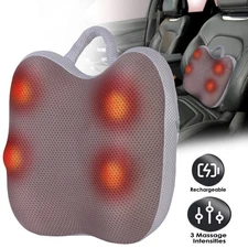 Electric Shiatsu Neck and Back Massager with Heat for  Rechargeable