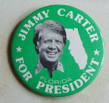 Jimmy Carter 1976 Florida campaign pin button political