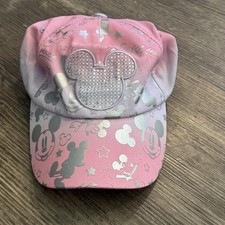 Disney Parks Mickey Mouse Womens Adult Pink Rhinestone Baseball Cap Hat