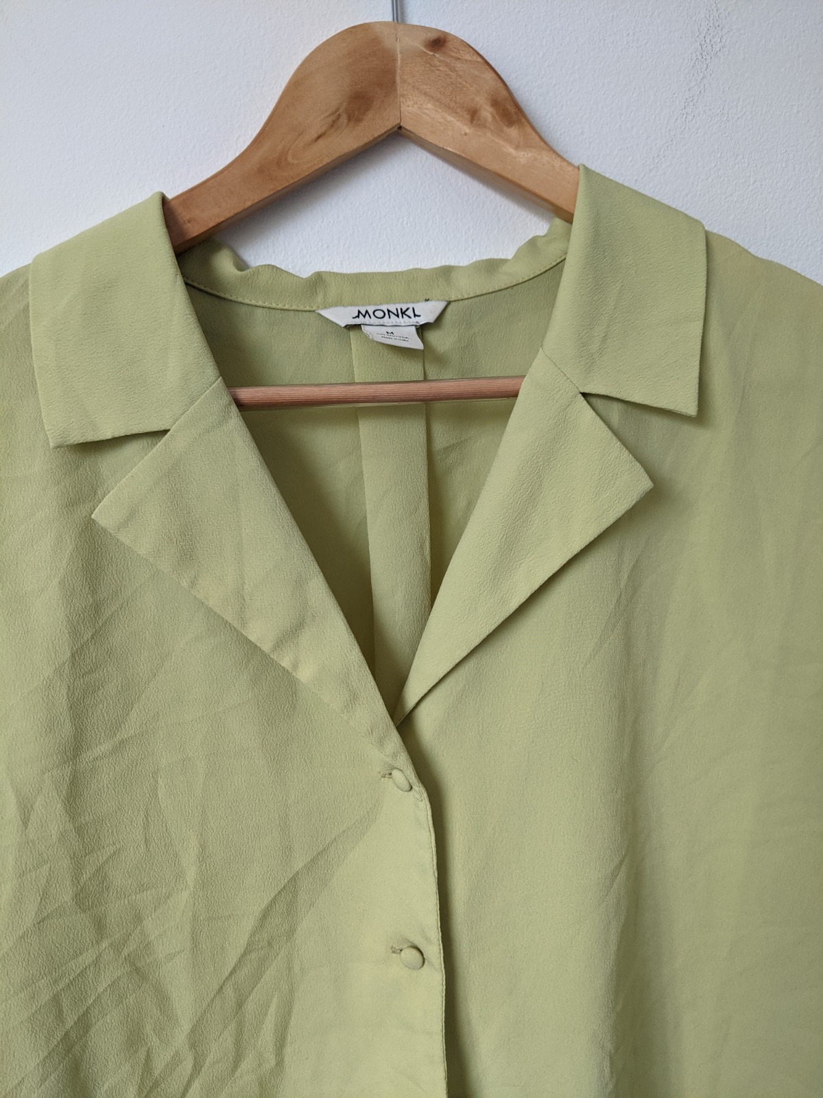 Lime‑Green Monki Soft Shirt Blouse – M image 4