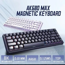 New AK680 MAX Mechanical Keyboard Switch 60% 8k/1K RGB Gaming Magnetic Keyboard