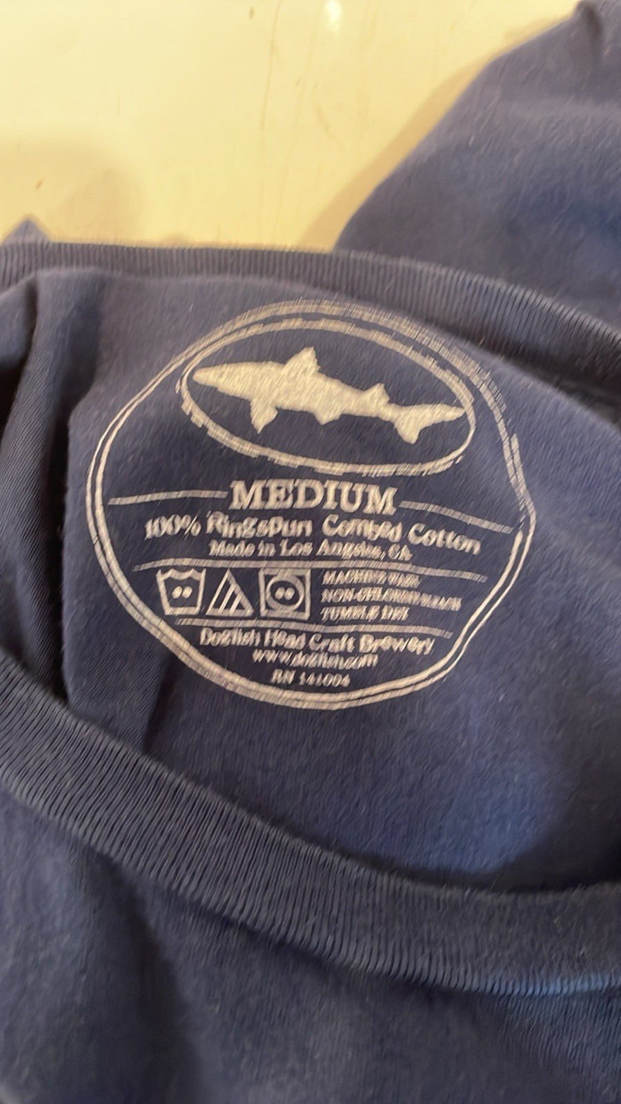 Dogfish Head Craft Brewery Men's M 100% Ringspun Combed Cotton Fish Muscle Tee