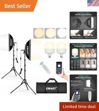 Versatile 2-Pack 50W LED Softbox Kit - Adjustable Color Temp for Stunning Photos