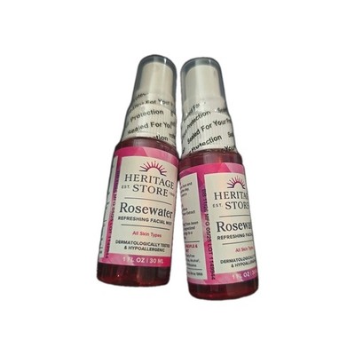 Heritage Store Rose Petals Rose Water Hydrating Mist 1floz NEW Lot of 2 Sealed