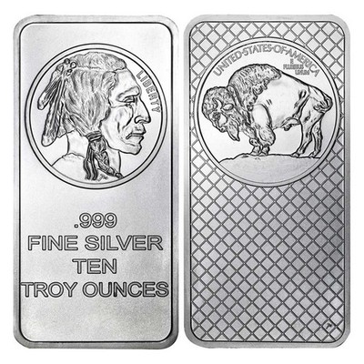 10 Troy oz Buffalo .999 Fine Silver Bar Sealed | eBay