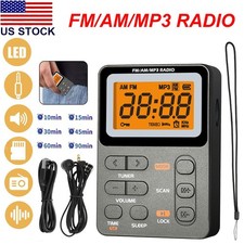 Portable Radio AM FM Rechargeable Pocket Radio W/ Best Reception Digital Tuning