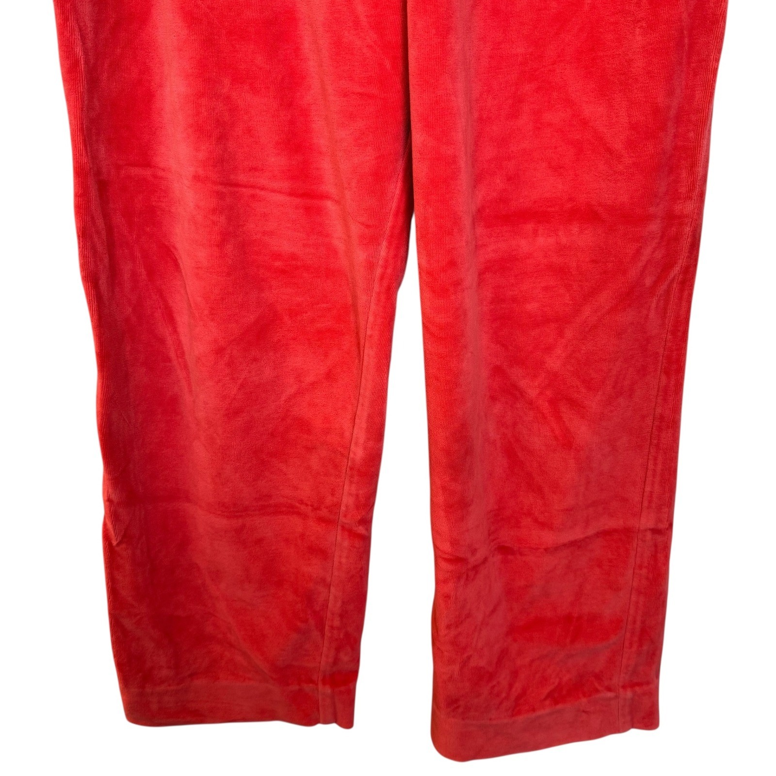 Vintage Izod Lacoste Red Velour Lounge Pants Women L Elastic Waist Retro 70s 80s thumbnail 3