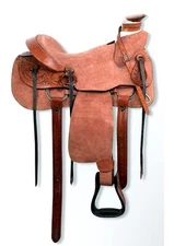 Leather Wade Tree A Fork Western Roping Ranch Horse Saddle Tack Set 10"-18" Seat