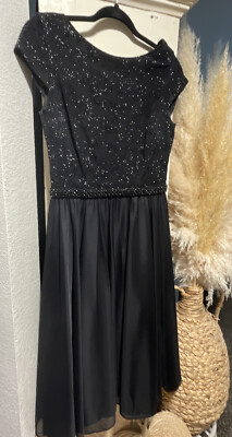 Jackie Jon New York Cocktail Evening Formal Dress SZ 6 BLACK Bling | eBay