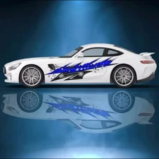 Colorful Star Racing Stripe Car Body Sticke; Vintage Style Decal Both Sides