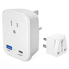 Type G US to UK Travel Plug Adapter with Type B Universal Converter,2 USB