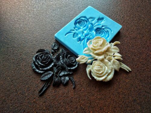 Roses Bush silicone mold for decorative ornate appliques, molds for resin - Afbeelding 1 van 9