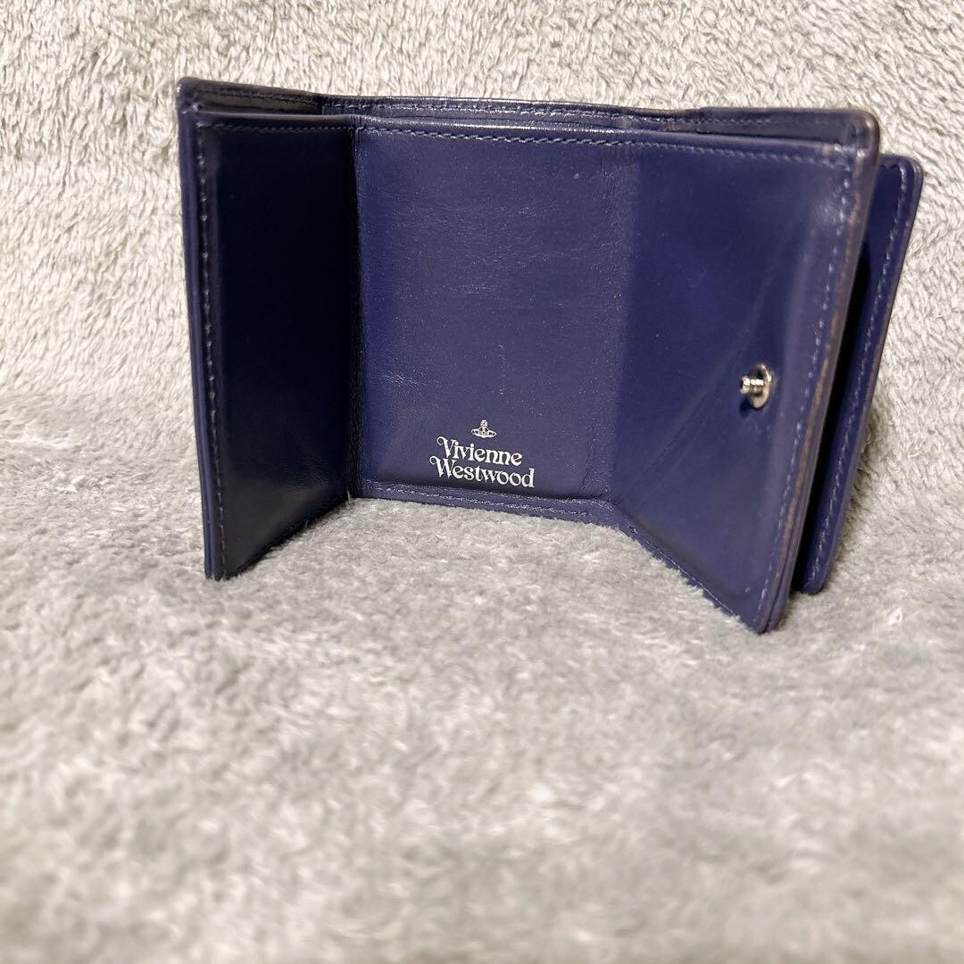 Vivienne Westwood Tri-fold Wallet Navy Blue No Box Shipped