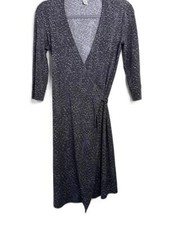 Kenneth Cole wrap dress gray animal print Small