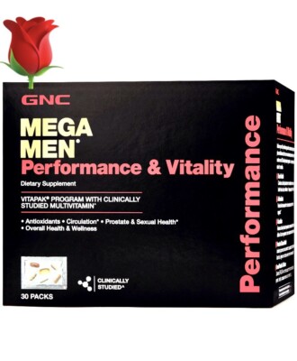 GNC Mega Men Performance & Vitality Dietary Supplement Pack - 30 Pack 5 in1, A++