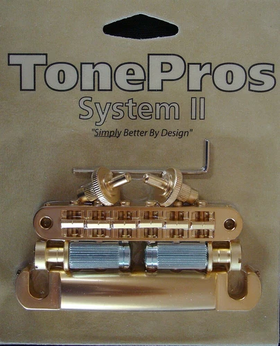 LPM04-SG Tone Pros Standard (USA) Bridge/Tailpiece Set, Satin Gold Finish