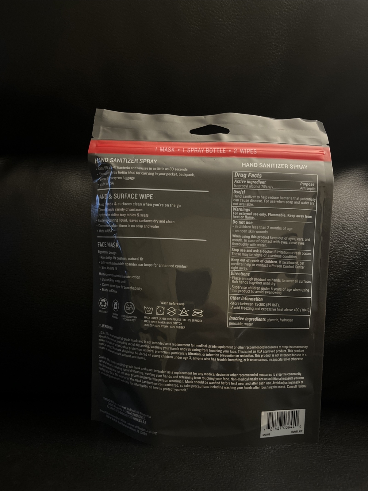 Swiss Gear Travel Mask Kit  New In Packaging Ready for it All