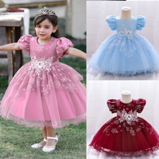 Girls Flower Bridesmaid Dress Baby Kids Princ...