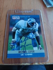 MICHAEL COFER (Dec) Signed 1990 Pro Set #99 Lions Tennessee Mike Autograph Auto
