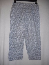 Vintage Floral Sz 6P blue white Capri Pants cotton blend W.L. Sportswear NY