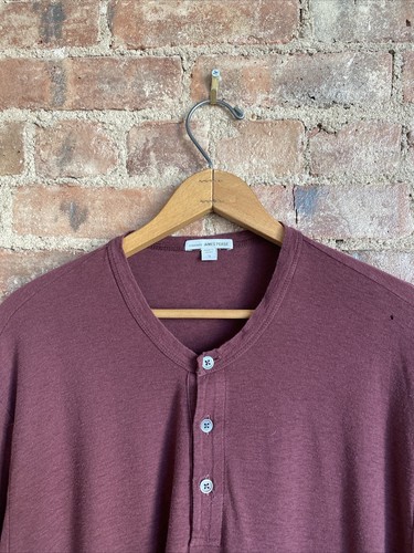 James Perse Mens Henley Shirt Sz 3 