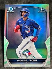 2023 Bowman Chrome 1st LUNAR GLOW REFRACTOR PROSPECT ROOKIE Yhoangel Aponte #!