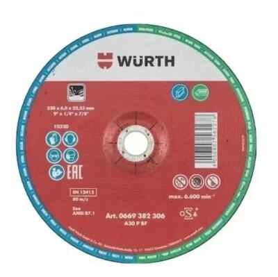 WURTH EDELSTAHL SCHLEIFSCHEIBEN - 230mm x 6mm x 22,23mm