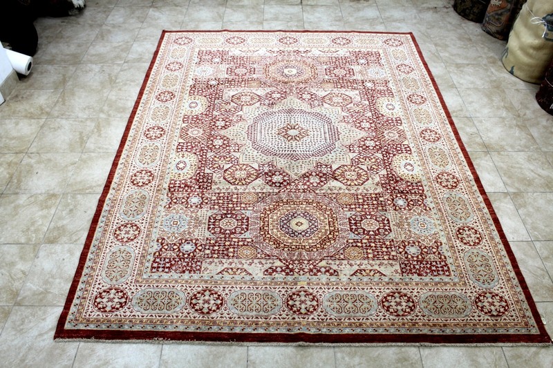 9X12 MASTERPIECE MINT HAND KNOTTED VEGETABLE DYE GEOMETRIC MAMLUKE TURKISH RUG